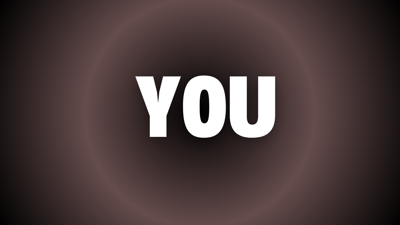 The word 'YOU' in bold white letters on a dark gradient background, emphasizing a personal connection in understanding the Bible. Bible Digest.